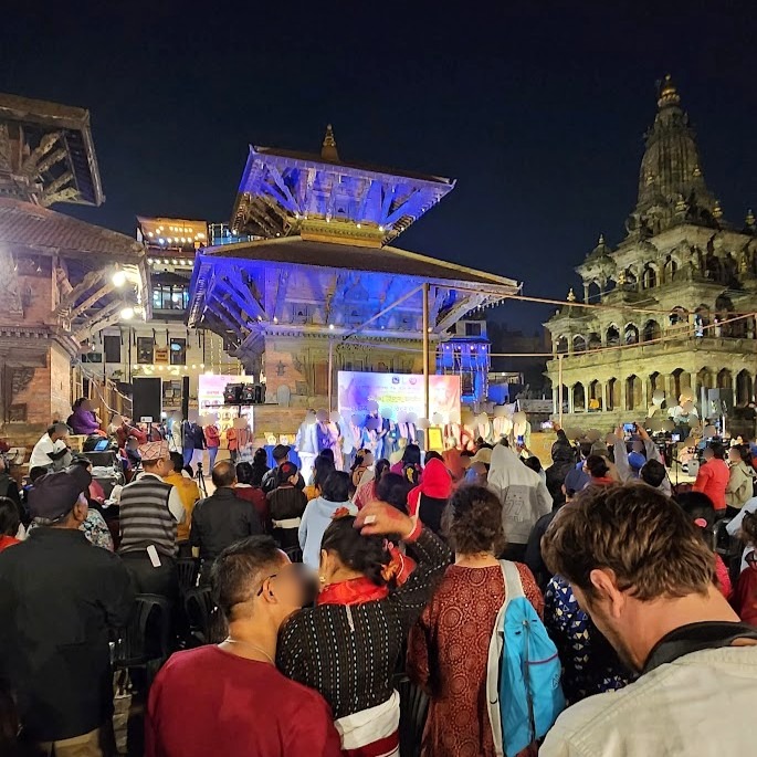 パタンダルバール広場の大晦日のセレモニー