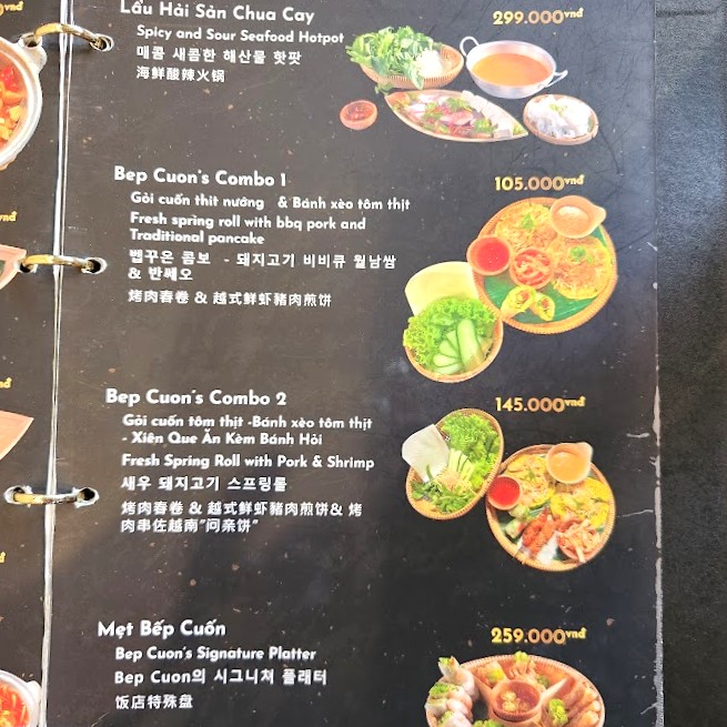 ベップ・クオン・ダナンのメニュー